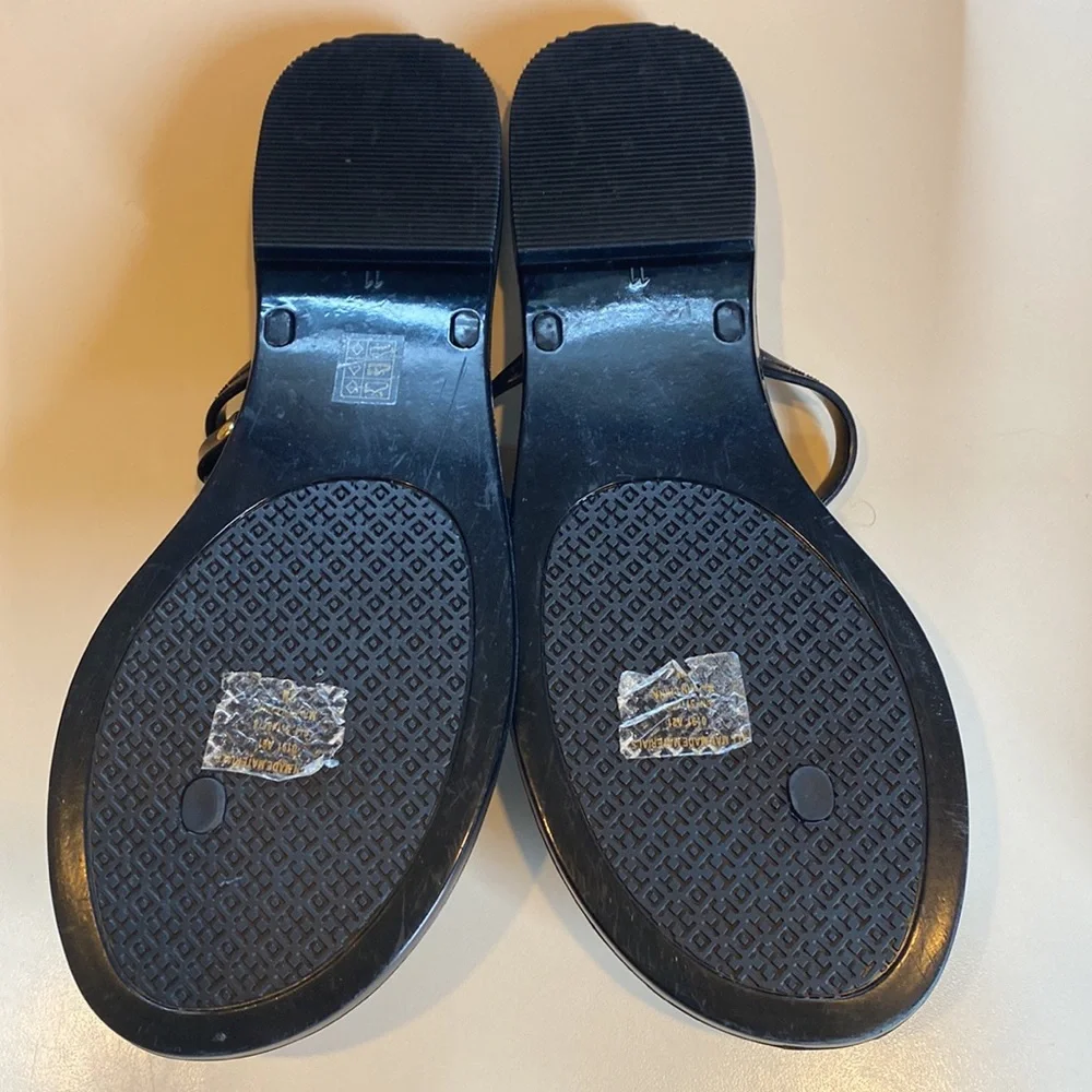 Tory Burch Mini Miller Flat Thong Perfect Black Size 11 - Picture 4 of 6